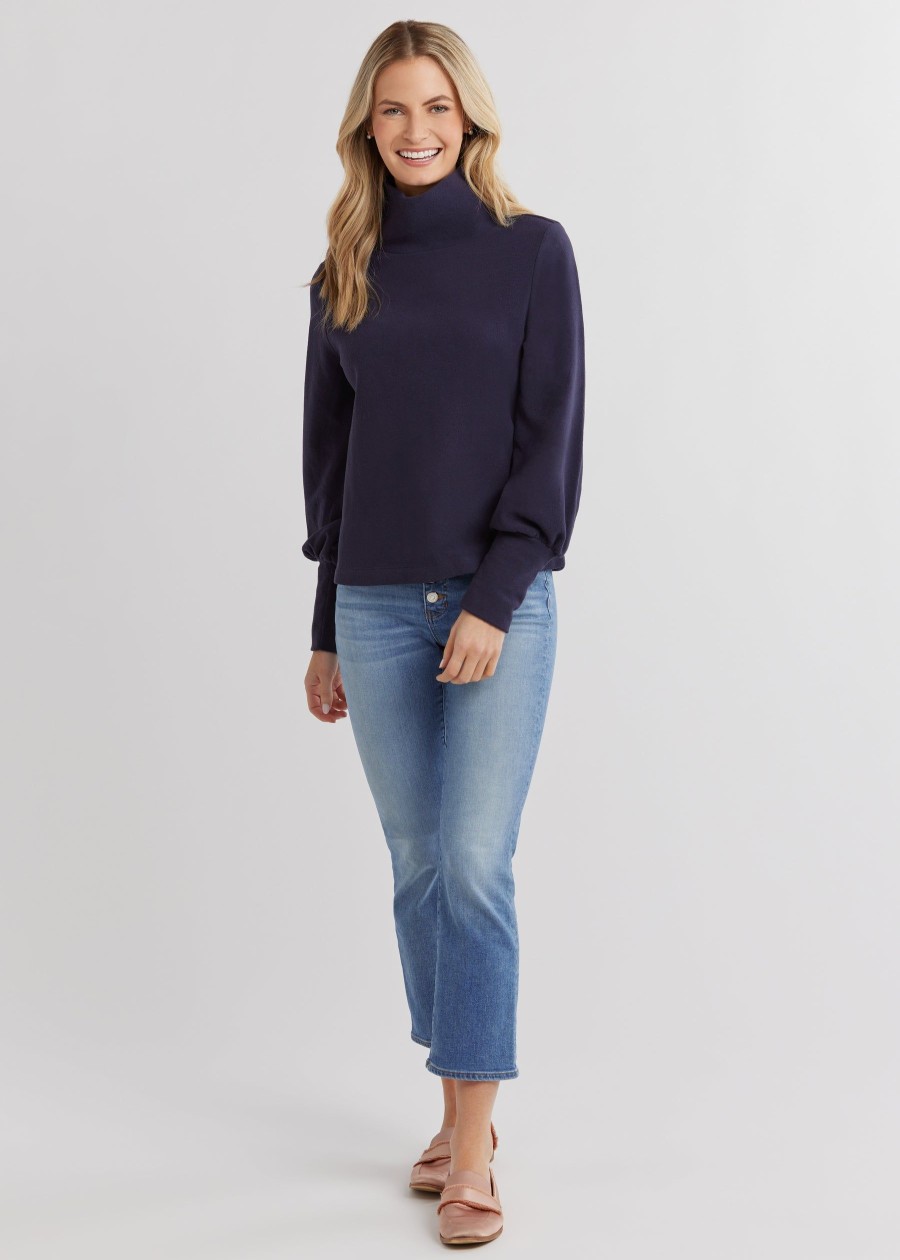 Dudley Stephens Turtlenecks | Bellport Puff Sleeve Turtleneck